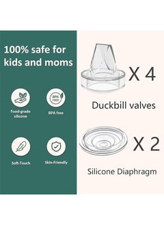 Pack Of 4 Duckbill Valves And 2 Pack Of 2 Silicone Diaphragm Compatible with Wearable Breast Pump - pzsku/ZE4D869BA714BAAA83674Z/45/_/1731053031/e44b97a1-88b1-414b-9937-363e3e22f678