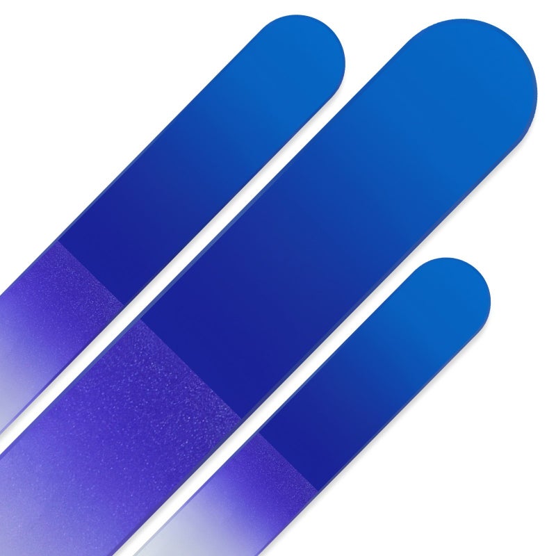 Mont Bleu Glass Nail File - Mont Bleu Premium Set of 3 Crystal Nail Files in Pouch - Handmade Gifts - Best Glass Nail Files for Natural Nails - Washable Double Sided Nail File - Etched Nail Files - Image 3