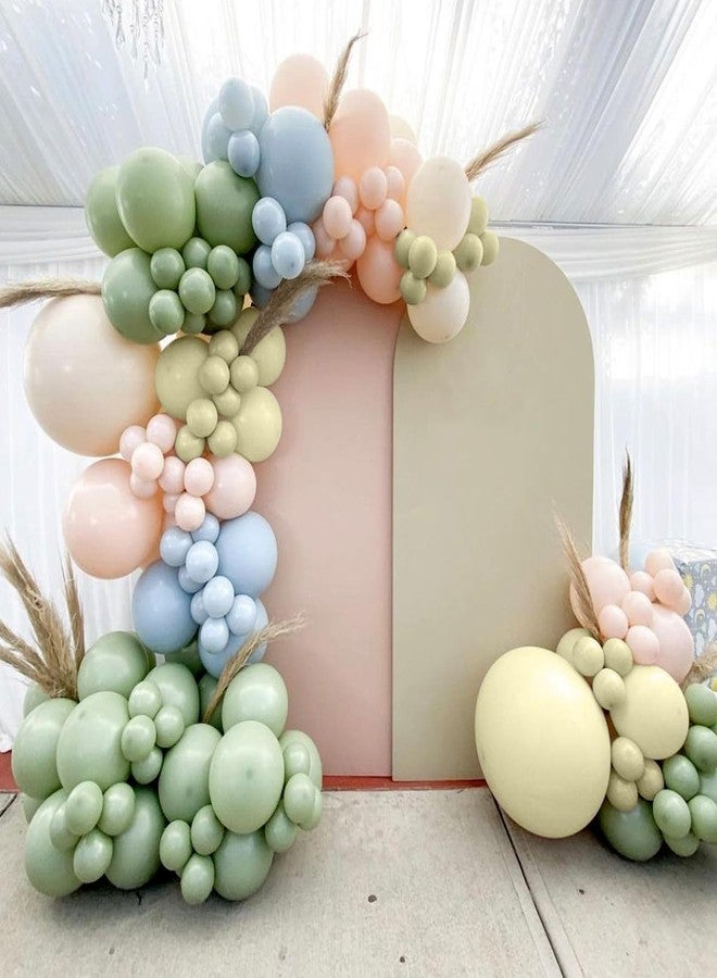 Sowide Sage Green Blue Balloons, 12 Inchs Dusty Blue Yellow Avocado Green Apricot Balloons for Girls Kids Birthday Party Wedding Anniversary Engagement Bridal Baby Shower Decorations - Image 4
