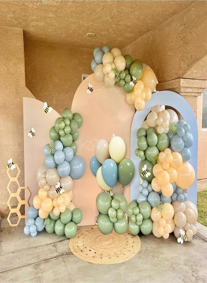 Sowide Sage Green Blue Balloons, 12 Inchs Dusty Blue Yellow Avocado Green Apricot Balloons for Girls Kids Birthday Party Wedding Anniversary Engagement Bridal Baby Shower Decorations - Image 5