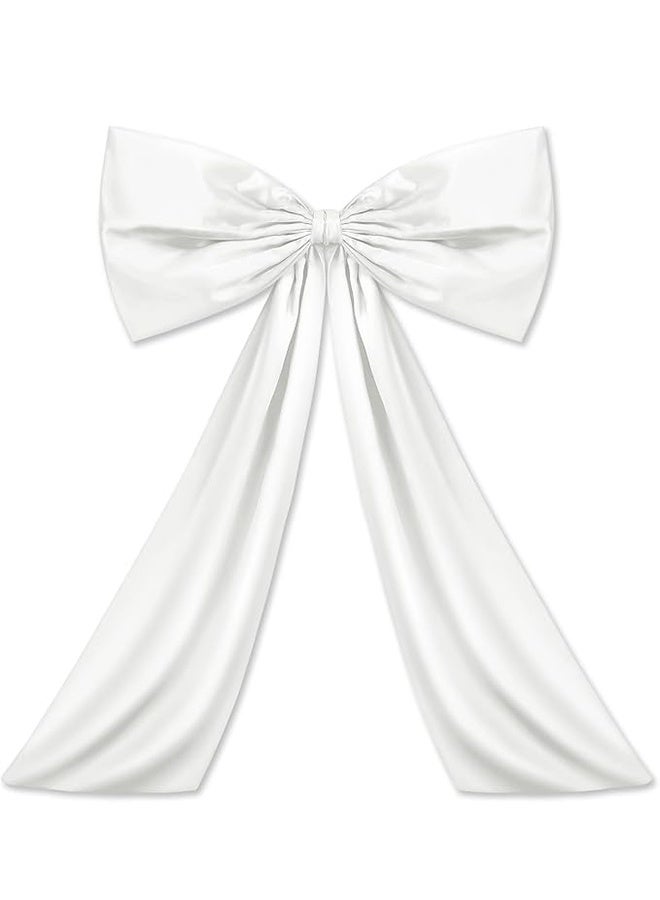 White Large Bow Wall Decor, Coquette Giant Ribbon Tie Backdrop Wall Decor, Themed Party Decorations for Birthday, Wedding, Bridal, Baby Room, Party, Ballerina Room Hanging Decoration, 24 x 36 Inches - Image 1