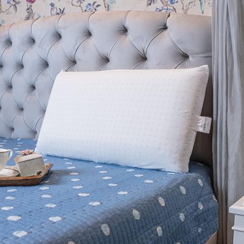 ORGANIC SLEEP Standard Pincore Pillow, 100% Natural Latex, Size 27x15x5 Inch, Pack of 1 with 100% Natural Cotton Cover, Pincore Technology & Bounce Back Property, Breathable, Supportive, Density 45 - Image 1