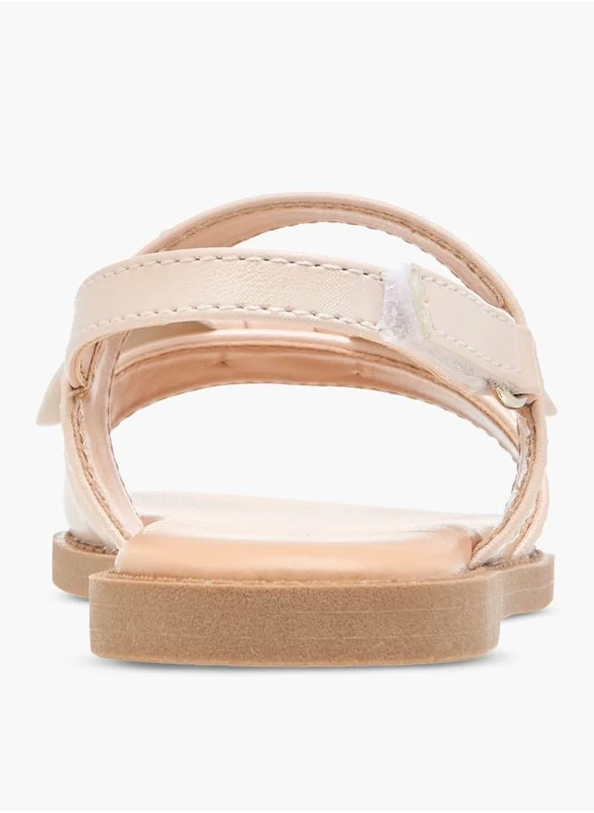 Flora Bella By Shoexpress Girls Bow Applique Sandals With Hook And Loop Closure