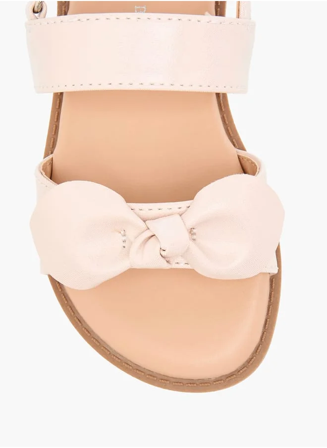 Flora Bella By Shoexpress Girls Bow Applique Sandals With Hook And Loop Closure