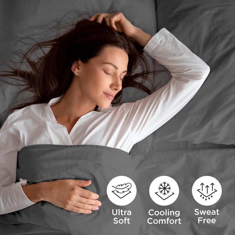ROYALE LINENS رويال لينينز - طقم شراشف كاليفورنيا كينج 4 قطع - فراش مايكروفايبر ناعم 1800 - 1 شرشف مجهز، 1 شرشف مسطح، 2 كيس وسادة - طقم شراشف كال كينج مقاوم للتجعد والبهتان (كينجكال، رمادي) - Image 4