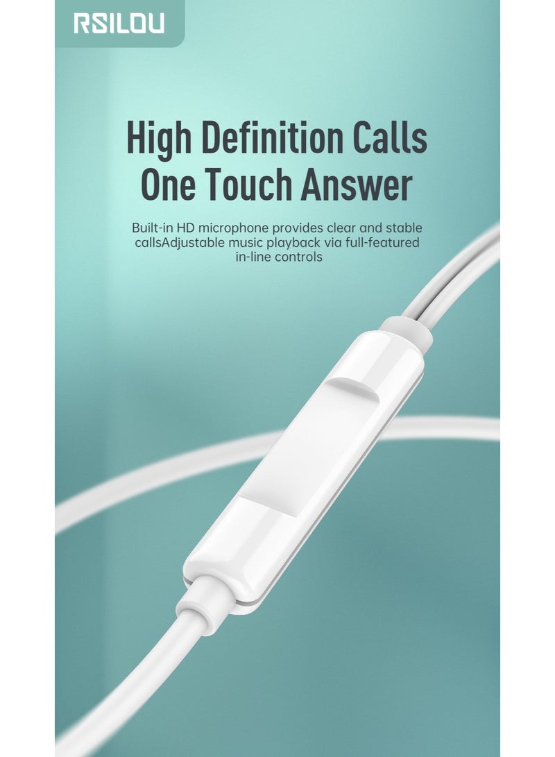 RSILOU-R3506 Wired Earphones with 14.2MM Dynamic Driver | 3.5mm Jack Connector | Deep Bass Stereo Sound | In-Ear Wired Headphones with Built-in Mic & Noise Isolation | Compatible with Smartphones, Tablets & Laptops - Image 5