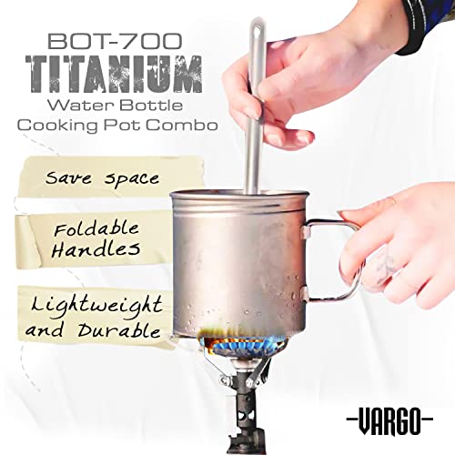 Vargo Titanium BOT Series | Vargo BOT - 700 | Titanium Cooking Pot and Water Bottle with Foldable Handles and Watertight Lid | 700ml (23 oz.) - Image 2