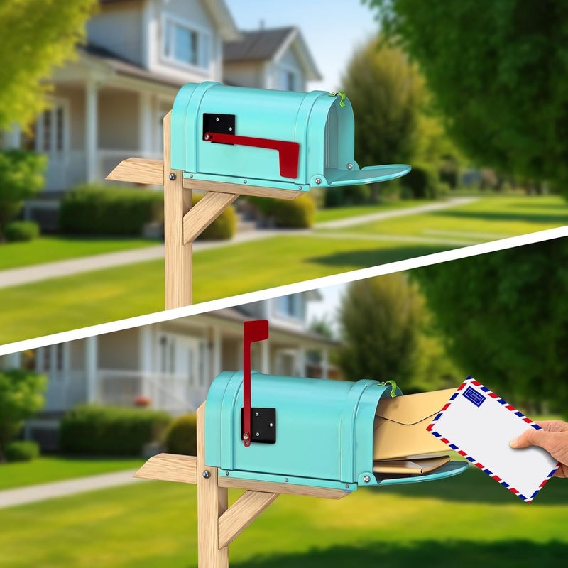 Mearar Mailbox Flag Replacement Kit, Galvanized Steel Flag for Mailbox, Mailboxes Accessories, Two-Way Installation Methods for Wood, Wall, Metal, Stone, Mailbox - Image 5