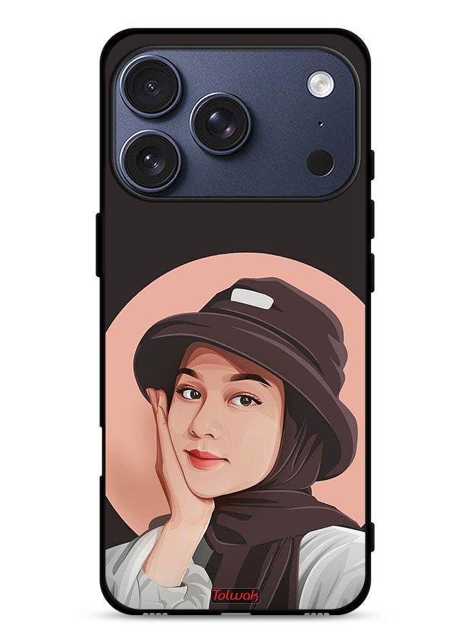 Tolwak Apple iPhone 17 Pro Protective Case Cover Cute Hat Girl Paint Art - Image 1