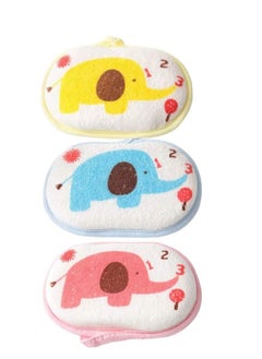 Baby Bath Sponge, Soft Foam Scrubber Natural Sponge for Bathing, Shower Scrubber Body Sponge Cute Soft Cotton Baby Bath Foam Rub Shower Sponge for Kids Babies Men Women, Set of 3
