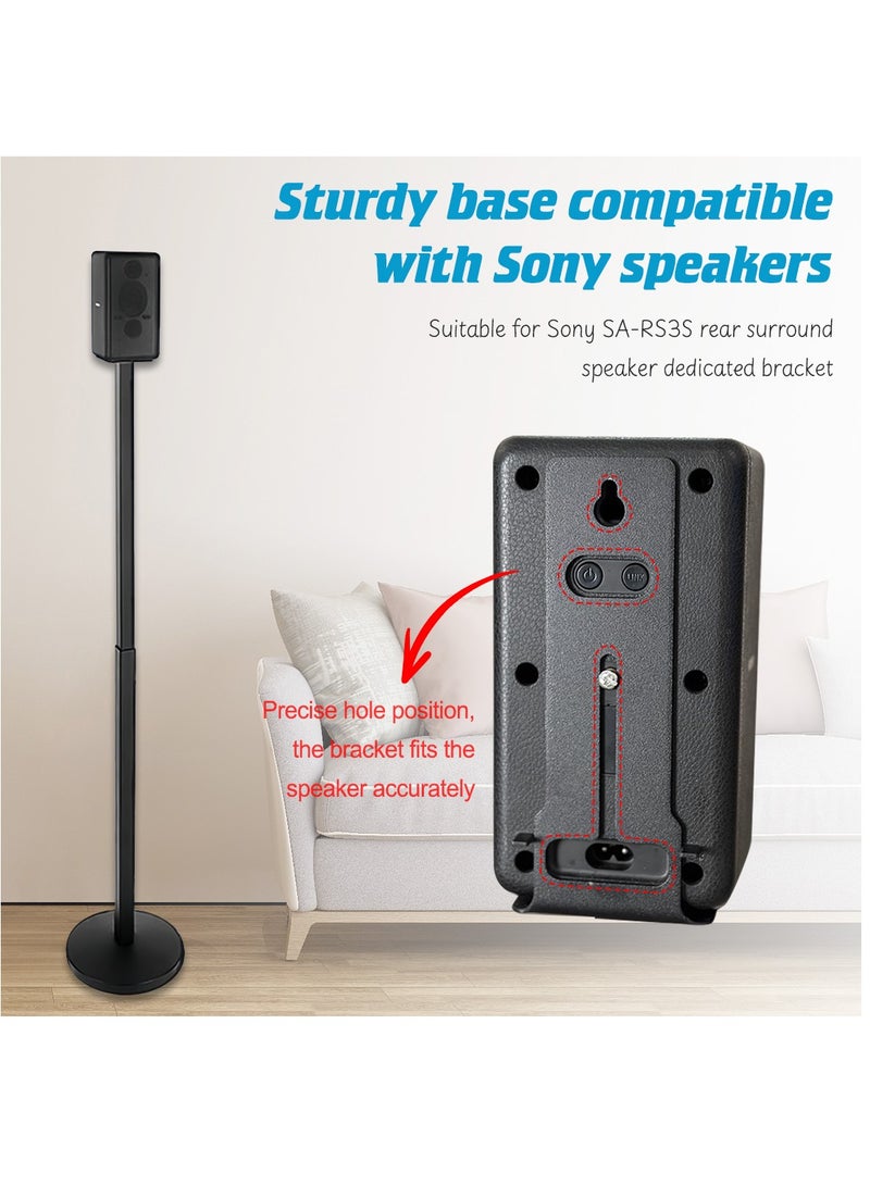 FlashHawk Speaker Stands Pair - Adjustable Height Speaker Stands for Sony SA-RS3S - Strong Load-Bearing Capacity - Included Screws & Easy DIY Assembly - Image 5