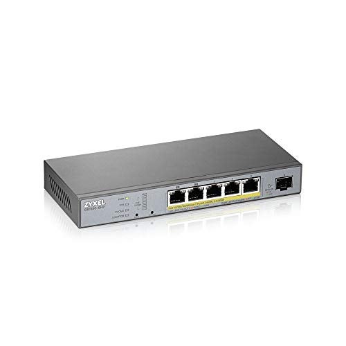 Zyxel 5-Port Gigabit PoE+ Switch | Smart-Managed | 3x PoE+ and 2x PoE++ Ports | 60 Watt Budget and 1 SFP | Nebula Cloud Managment | Long Range [GS1350-6HP] - Image 1