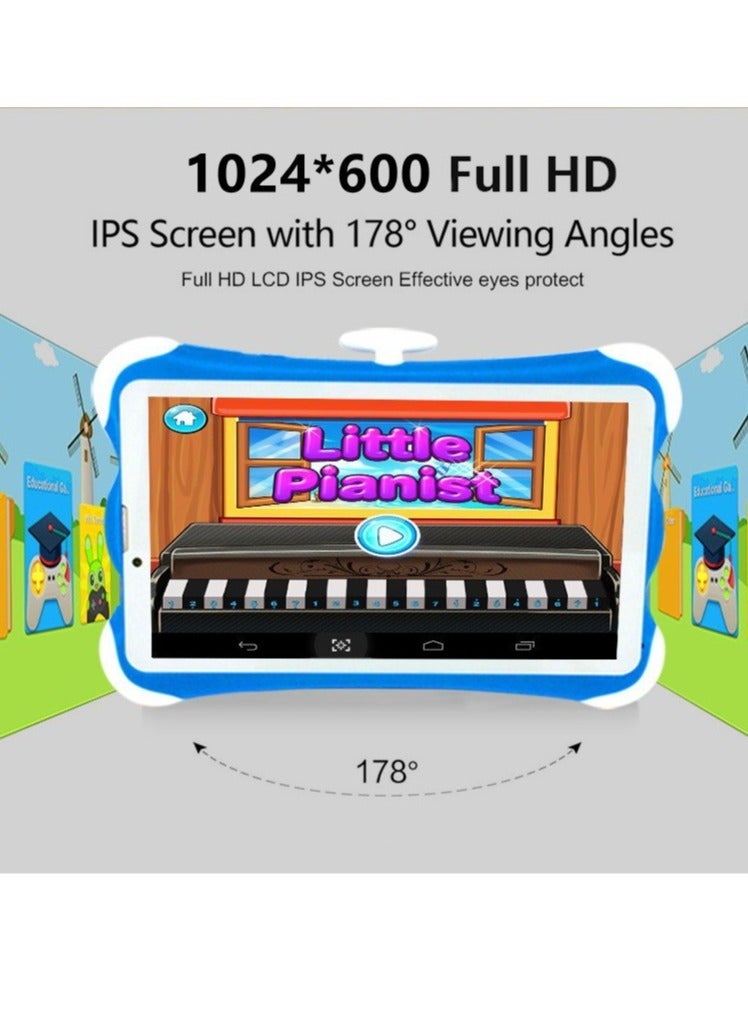 AROAQ A8 Children Tablet, 7 inch IPS Display Screen Kids Learning Machine, Dual Cameras Wifi Bluetooth Android Tablet, Dual Sim Card Student Tablet PC With Octa Core Processor, (1pc, Orange, 64GB) - Image 2