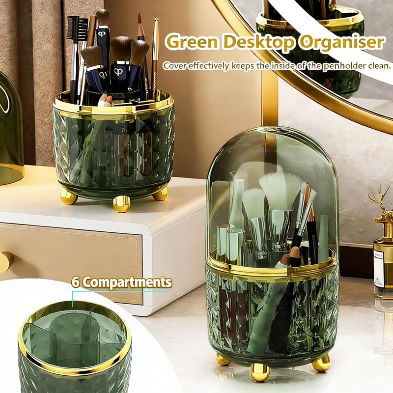 GOTOBA 360° Rotating Dust-Proof Multi-Purpose Storage Organizer - Perfect for Silverware, Utensils (Forks, Knives) & Makeup Brushes, Countertop Holder for Kitchen & Vanity - Image 3