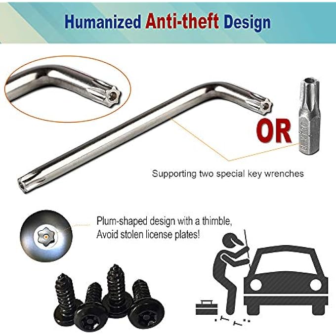 rayihni Youoy Anti Theft License Plate Screw Black License Plate Screw For Plate Mounting Stainless Steel Car Tag Frame Screw SelfTapping Screws8 - Image 4