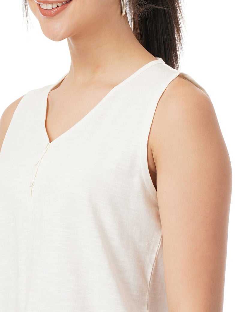 FYLTR Cotton Women's Solid Regular Fit Blouse Top (FYLSS23WKT-003_Ecru Beauty XXL) - Image 4