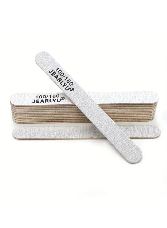 25 Pcs Mini Grey Wooden Nail Files 100 100 180 Grit Washable Professional Buffer Tools - Image 5
