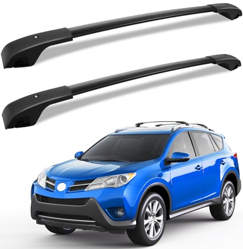 KINGGERI Roof Racks Cross Bars Replacement for Toyota RAV4 20132018 Accessories Aluminum Rails Cross Bar Crossbars Rooftop Cargo Basket Carrier Bag Luggage Rails Snowboard Skiboard Bike