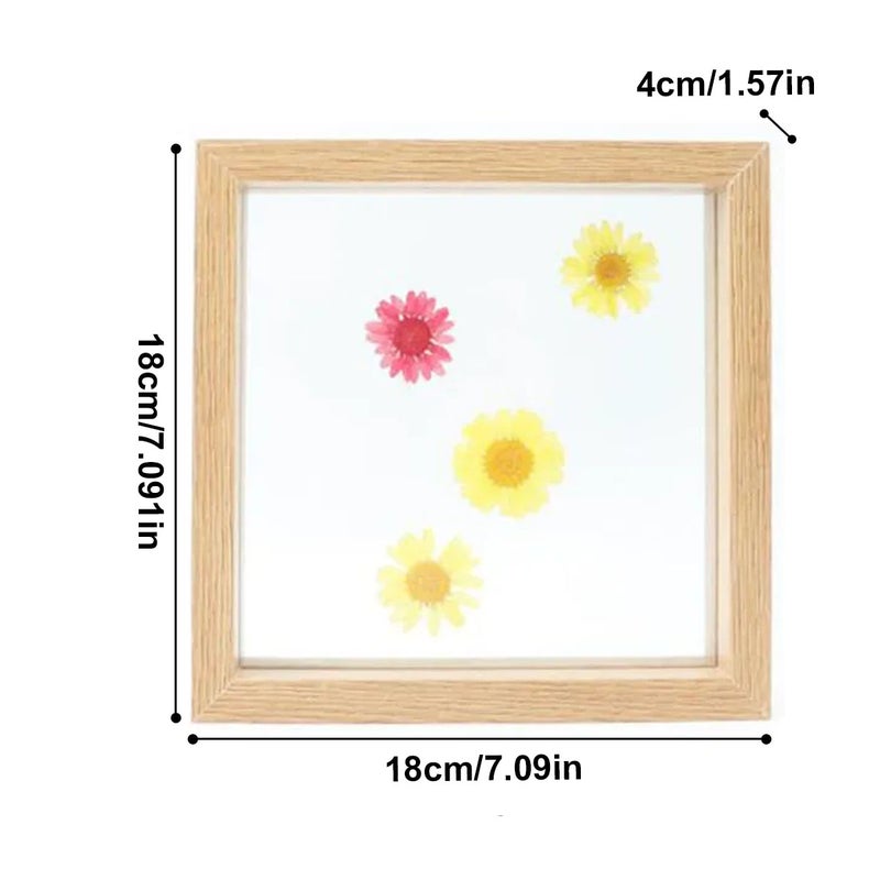 Dried flowers and leaves specimen frame wooden frame with real glass frame wedding photo frame desktop photo decoration - Image 4