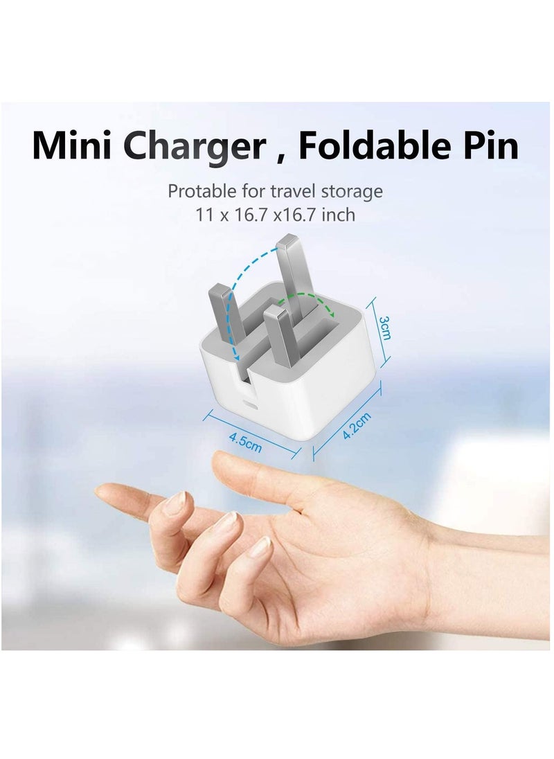 Phone Planet - 20W Foldable Fast Charging Wall Adapter Compatible with Apple iPhone 12 Pro Max/11 Pro Max/SE, iPad - Image 1
