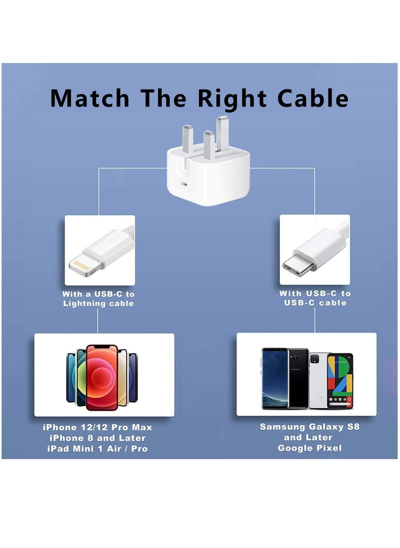 Phone Planet - 20W Foldable Fast Charging Wall Adapter Compatible with Apple iPhone 12 Pro Max/11 Pro Max/SE, iPad - Image 1