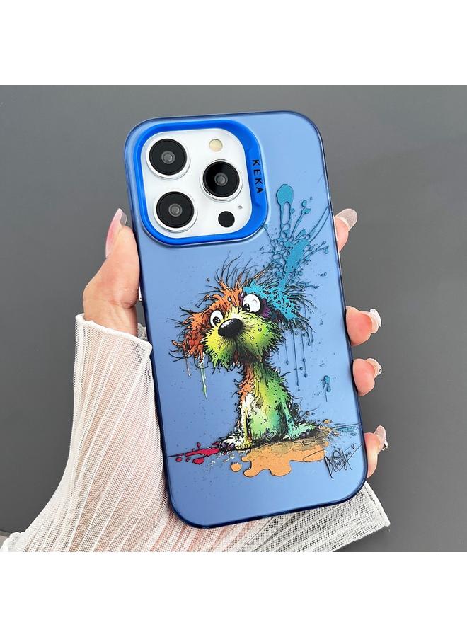 اس-توب جراب لهاتف iPhone 15 Pro من البولي يوريثان الحراري + جراب هاتف PC مزدوج الجوانب بتصميم جرافيتي حيواني IMD - Image 1