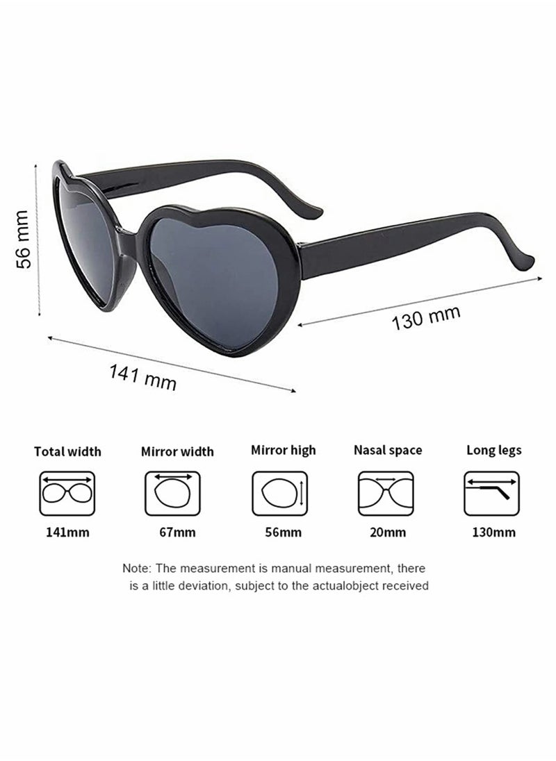 SYOSI - Heart Sunglasses,  Peach Heart Special Effects Sunglasses Funny Light Diffraction Eyeglasses Heart Light Glasses Magnetic Glasses Clip on Sunglasses Plastic Frame for Night Driving - Image 1