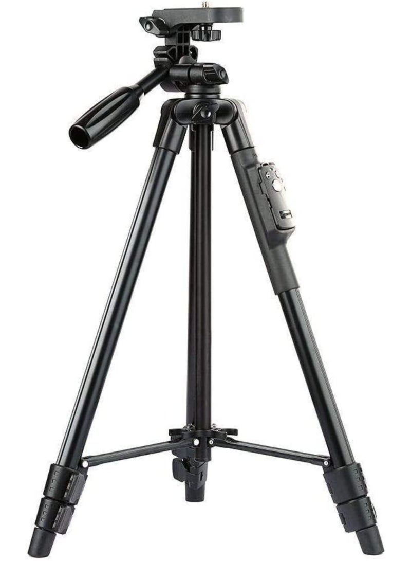 VCT-5208 Portable Tripod Stand With Remote Shutter Black - Image 3