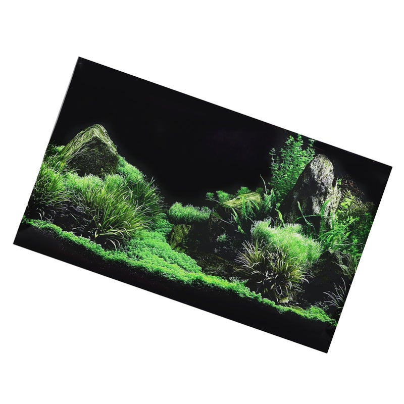 Aquarium Fish Tank Seafloor Water Grass Background Sticker PVC Non Reflective 76x46cm - Image 2