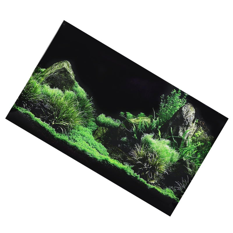 Aquarium Fish Tank Seafloor Water Grass Background Sticker PVC Non Reflective 76x46cm - Image 3