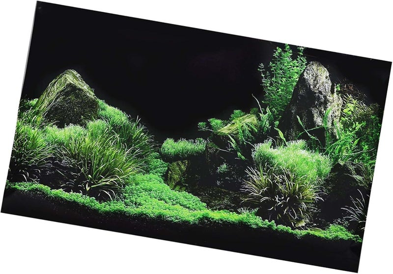 Aquarium Fish Tank Seafloor Water Grass Background Sticker PVC Non Reflective 76x46cm - Image 1