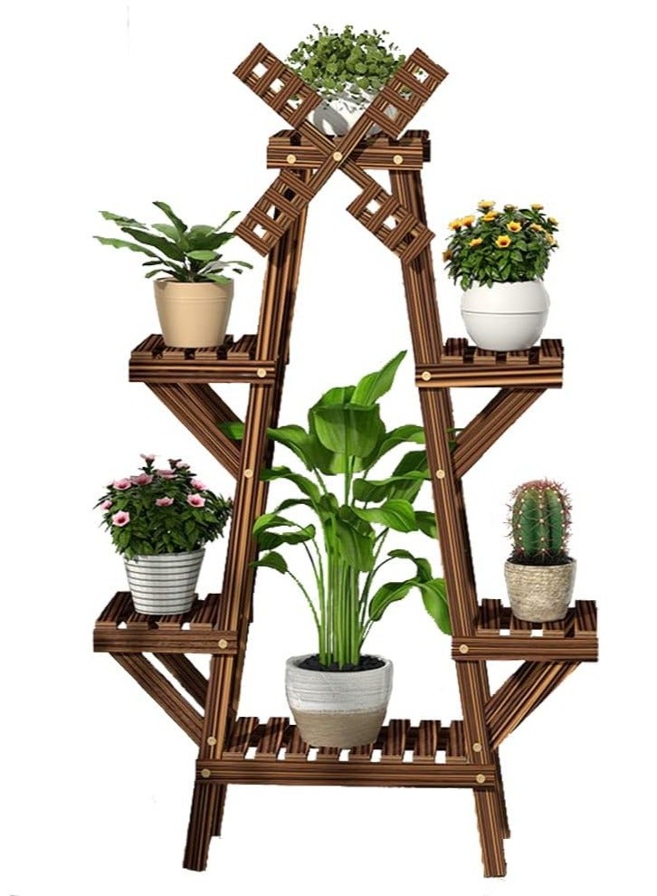 DubaiGallery Wood Plant Stand Balcony Flower Pot Ladder Shelf Outdoor Garden Planter Holder Indoor Plants Pots Home Decor Storage Rack - Image 2