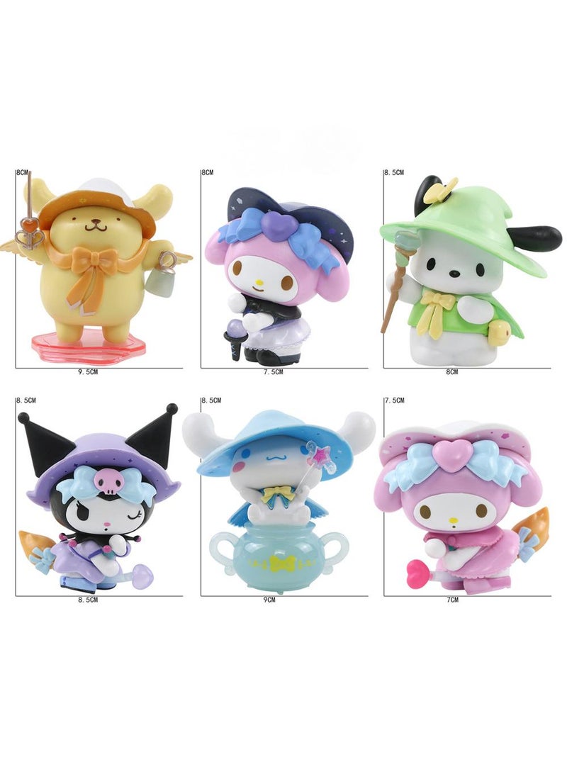 XiuWoo Kawaii Sanrio Figure My Melody kuromi Figure Birthday Party Supplies, Cinnamon Cupcake Toppers, Cute Mini Figure Toys Birthday Party Favor For Kids Fans Collection Bouquet Desk Decor - Image 1