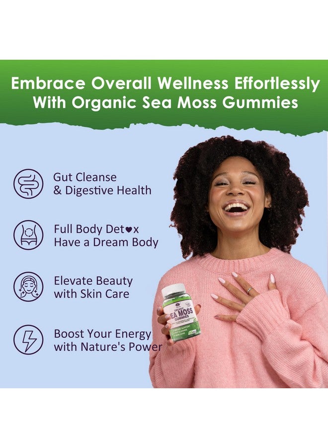EnvyDeal Sea Moss Gummies - Irish Sea Moss Gummies for Adults & Kids - Advanced Superfood Seamoss Supplement with Organic Bladderwrack & Burdock Root Extract，ACV for Daily Immune, Gut Cleanse, Vegan, 60 Counts - Image 5