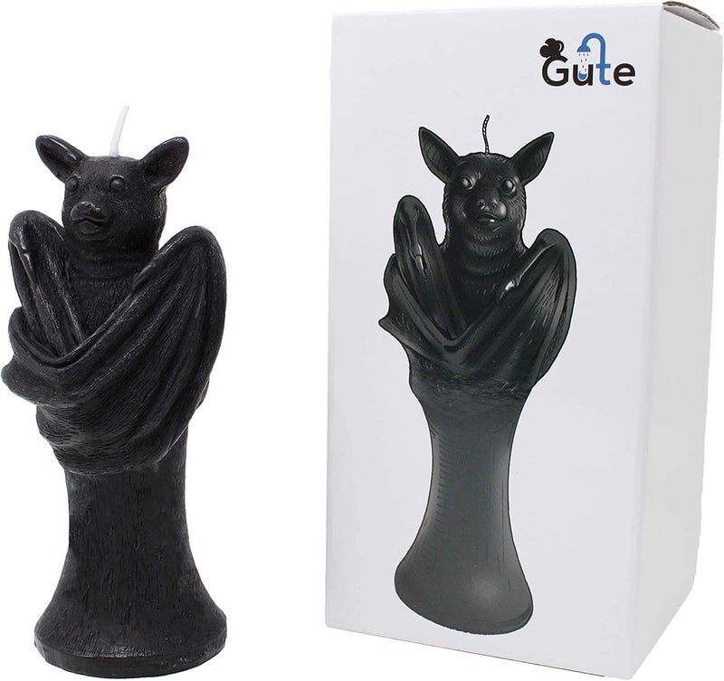 Gute Bat Shaped Candle Decorations Skeleton Inside When It Melts - Decor Skull & Bones Candles - Vegan 100% Vegetable Wax 6x3 inches Vintage Spooky Decoration Home Indoor & Out Rooms - Image 4