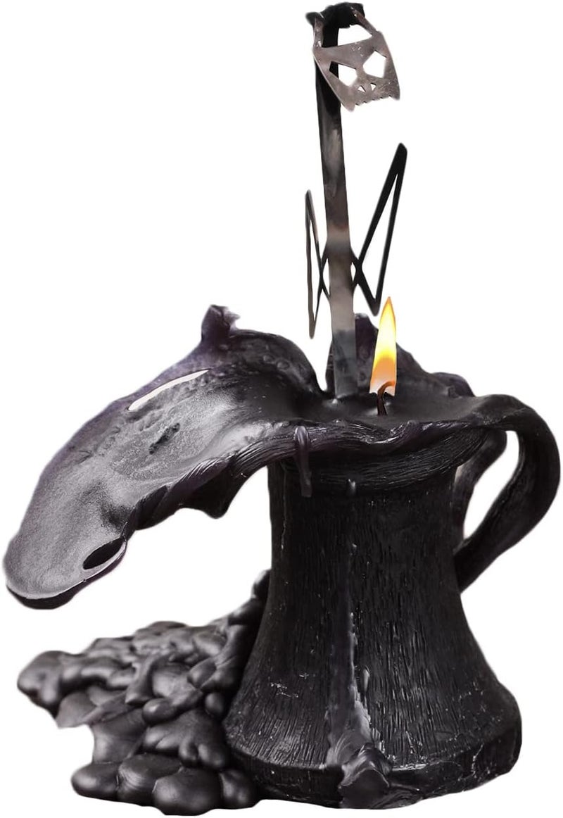 Gute Bat Shaped Candle Decorations Skeleton Inside When It Melts - Decor Skull & Bones Candles - Vegan 100% Vegetable Wax 6x3 inches Vintage Spooky Decoration Home Indoor & Out Rooms - Image 3
