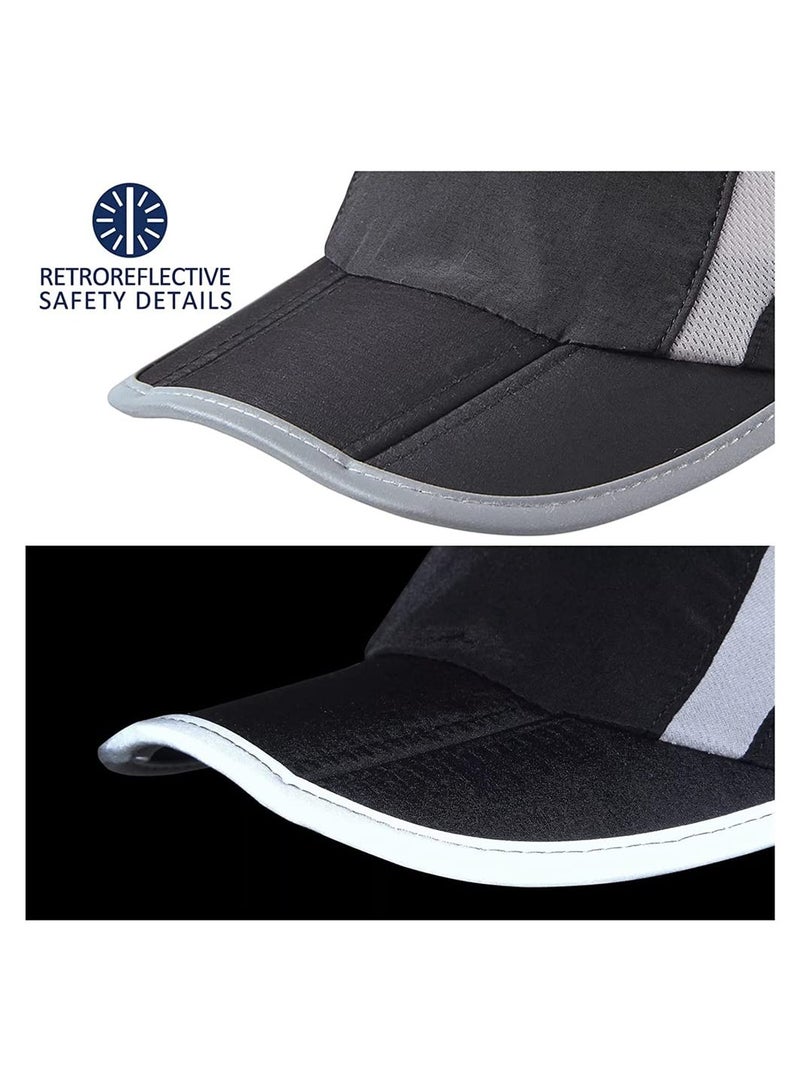 Men Women Baseball Cap, Reflective Folding Outdoor Hat Adjustable Unstructured Design UPF 50+ Sun Protection Sport Hats Uni Baseball Cap, Cools When Wet - Image 3