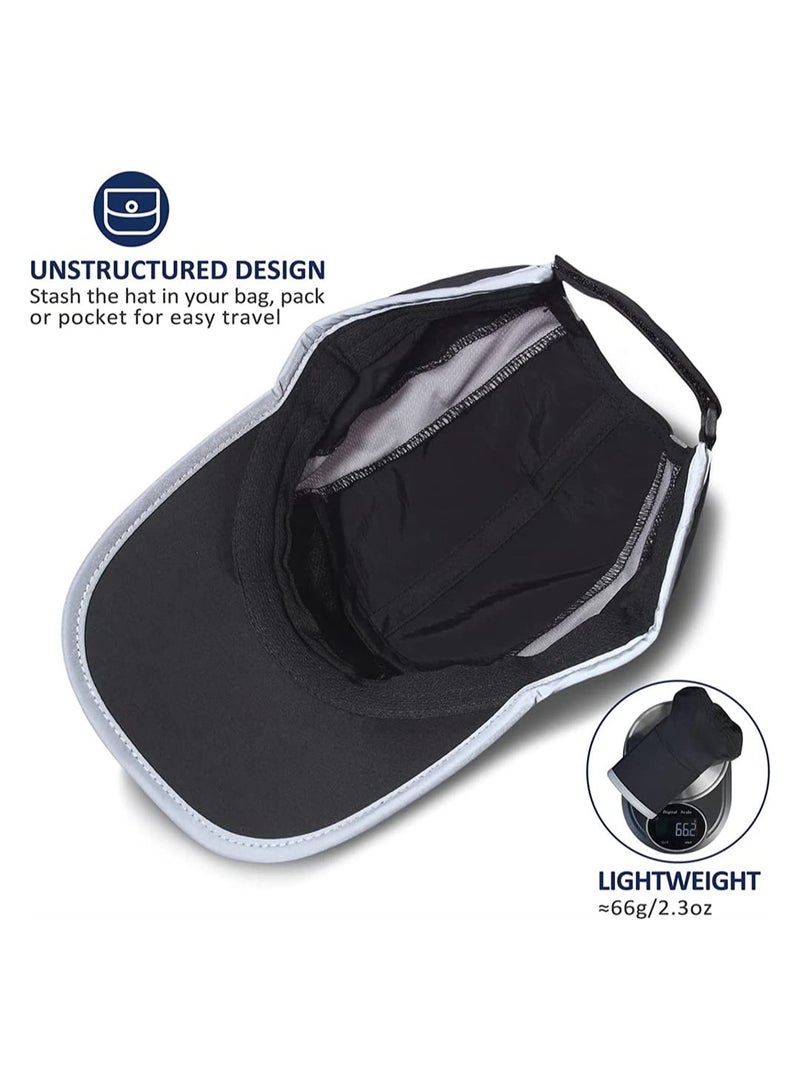 Men Women Baseball Cap, Reflective Folding Outdoor Hat Adjustable Unstructured Design UPF 50+ Sun Protection Sport Hats Uni Baseball Cap, Cools When Wet - Image 2
