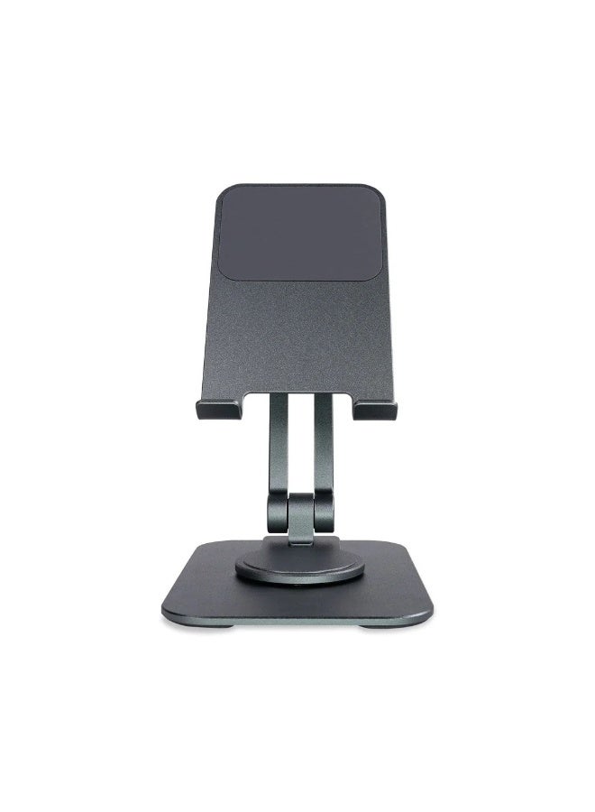 Metal phone Holder for Desk, Portable & Foldable Cell Phone Stand for Office & Kitchen,60°Rotating, Adjustable Tablet Stand for All Mobile Phones (Grey) - Image 3