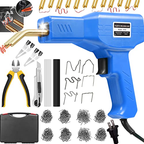 150W Upgraded Welder Kit 800PCS Hot Stapler Welding Machine Car Bumper Repair Kit 2 in 1 Plastic Welder Soldering Gun with Weld Rods 6 Types Staples for BumperKayakPlastic Repairs