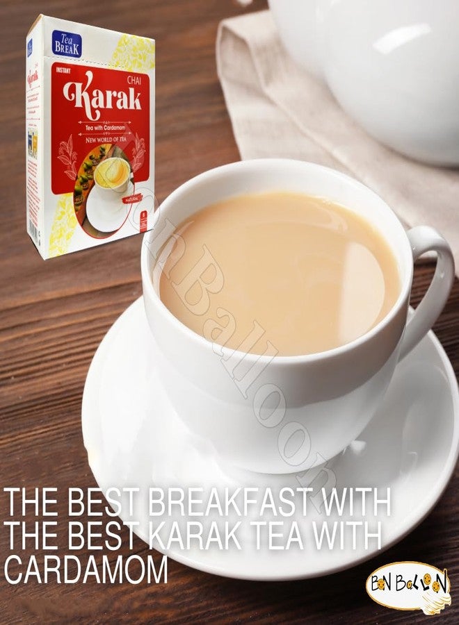BonBalloon Instant Karak Chai Tea With Creamer Sweetened Skimmed Milk & Cardamom Vegan Cream Break ( 1 Pack = 8 Sachets x 25 gm ) Natural Coffee New World Of Non Gmo Kosher Halal ??? ??? ?????? - Image 4