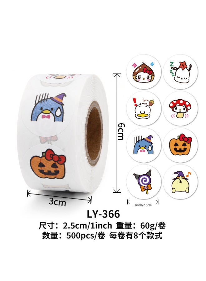 Liyuan Stickers Children's Women's Cute Sanrio Seal Stickers Student Goo Card Hand Account Material Roll Stickers Reward For Teachers - Image 1