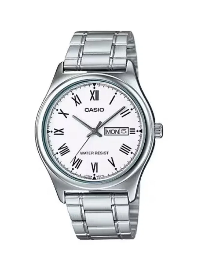 كاسيو Men's Analog Display Watch With Silver Stainless Steel Strap - MTP-V006D-7B