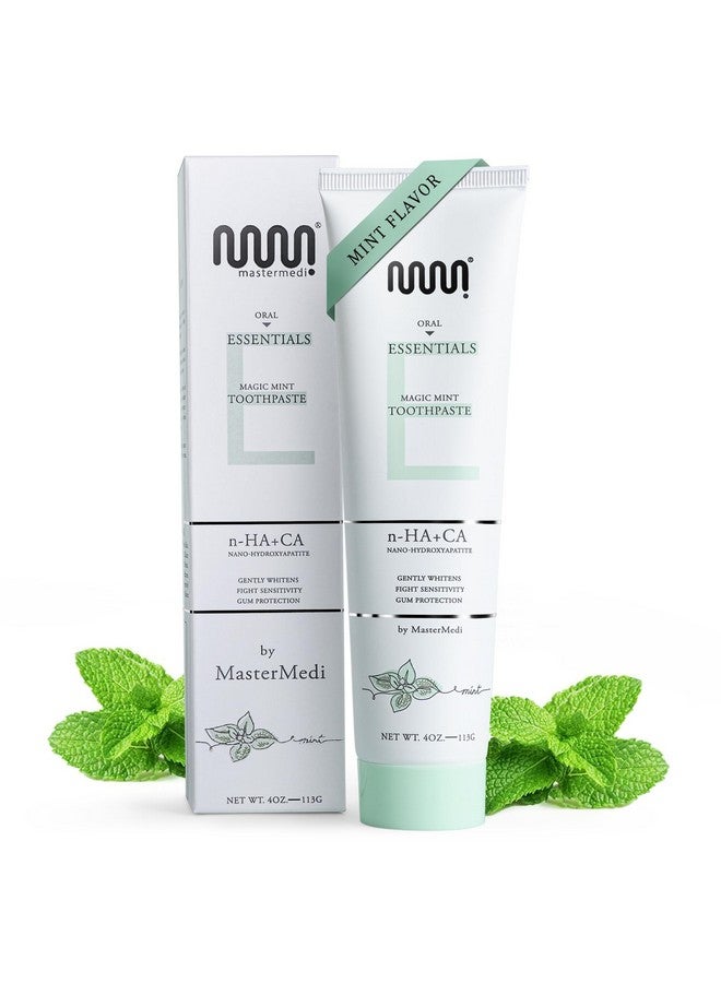 MasterMedi Fluoride Free Nano Hydroxyapatite Toothpaste to Help Remineralizing, Sensitive Teeth, Antiplaque, Whitening. SLS Free, Dentist Recommended - Magic Mint (4 Ounce) - Image 1