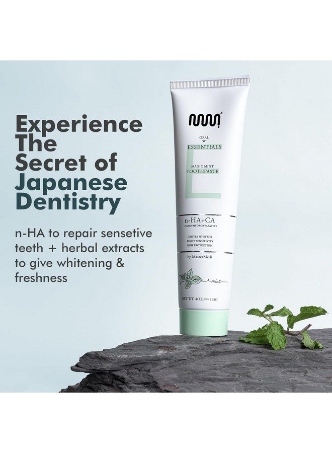 MasterMedi Fluoride Free Nano Hydroxyapatite Toothpaste to Help Remineralizing, Sensitive Teeth, Antiplaque, Whitening. SLS Free, Dentist Recommended - Magic Mint (4 Ounce) - Image 4