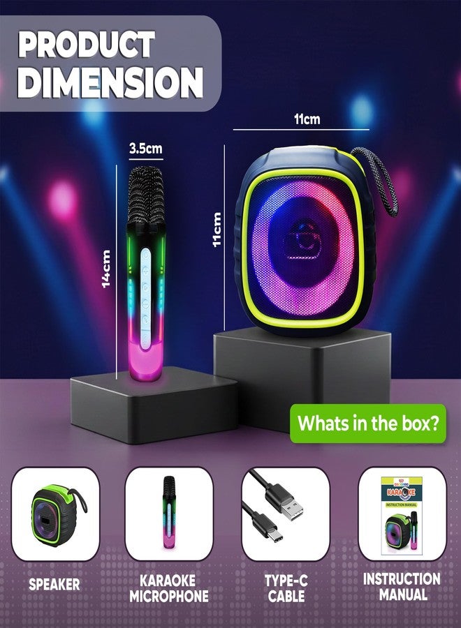 Wembley Karaoke Speaker with Wireless Mic & Phone Holder | Portable Bluetooth Speaker with RGB Lights, HD Sound, 5 Audio Modes | Ideal Gift Karaoke System for Home - Image 2