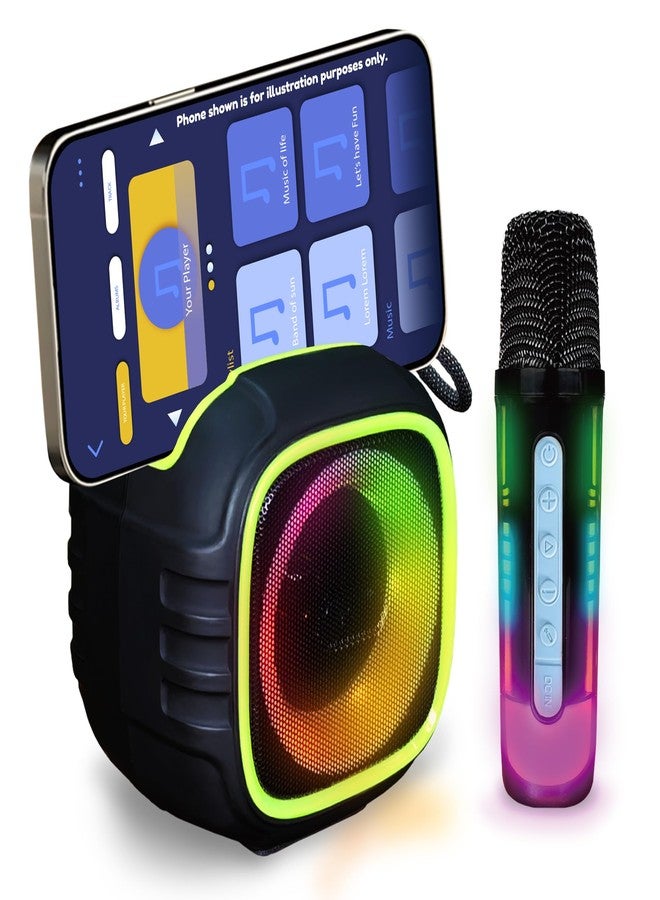 Wembley Karaoke Speaker with Wireless Mic & Phone Holder | Portable Bluetooth Speaker with RGB Lights, HD Sound, 5 Audio Modes | Ideal Gift Karaoke System for Home - Image 1
