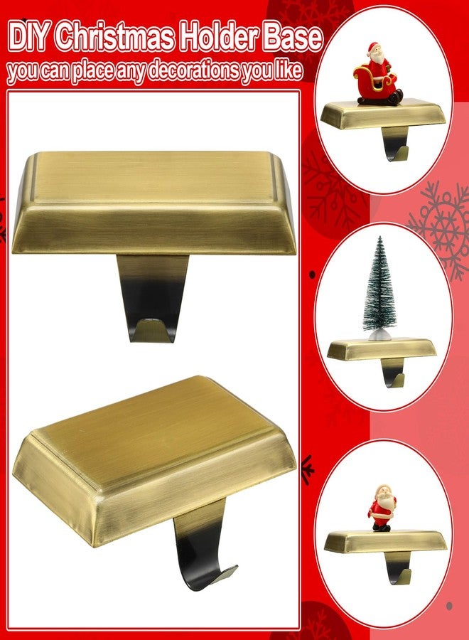 Leinuosen Christmas Stocking Holders Mantel Stocking Hangers Xmas Low Profile Stocking Holder Weighted Mantle Hooks for Stockings Heavy Stocking Holders Bases for Fireplace (Bronze,12 Pcs) - Image 3
