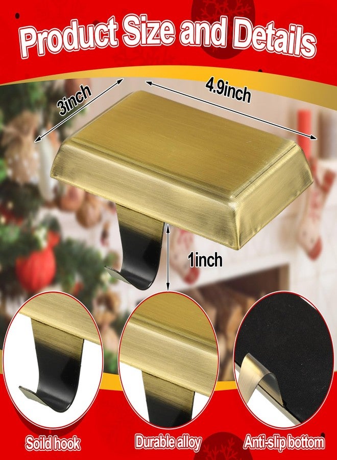 Leinuosen Christmas Stocking Holders Mantel Stocking Hangers Xmas Low Profile Stocking Holder Weighted Mantle Hooks for Stockings Heavy Stocking Holders Bases for Fireplace (Bronze,12 Pcs) - Image 2