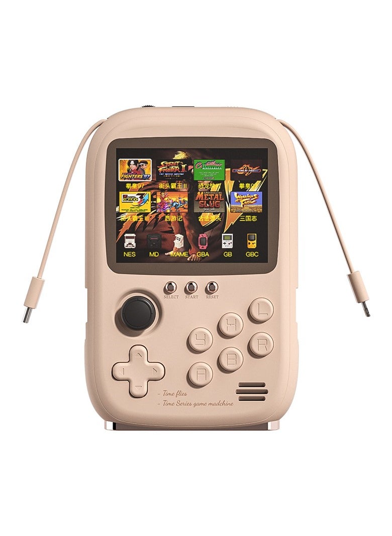 DY-19 New Fun Game Console Power Bank With Line Portable Mobile Power Nostalgic Arcade Handheld Game Console (Single Play 600 mAh) Pink